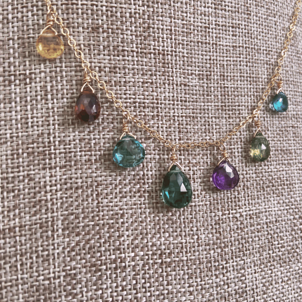 Rainbow Teardrop Necklace