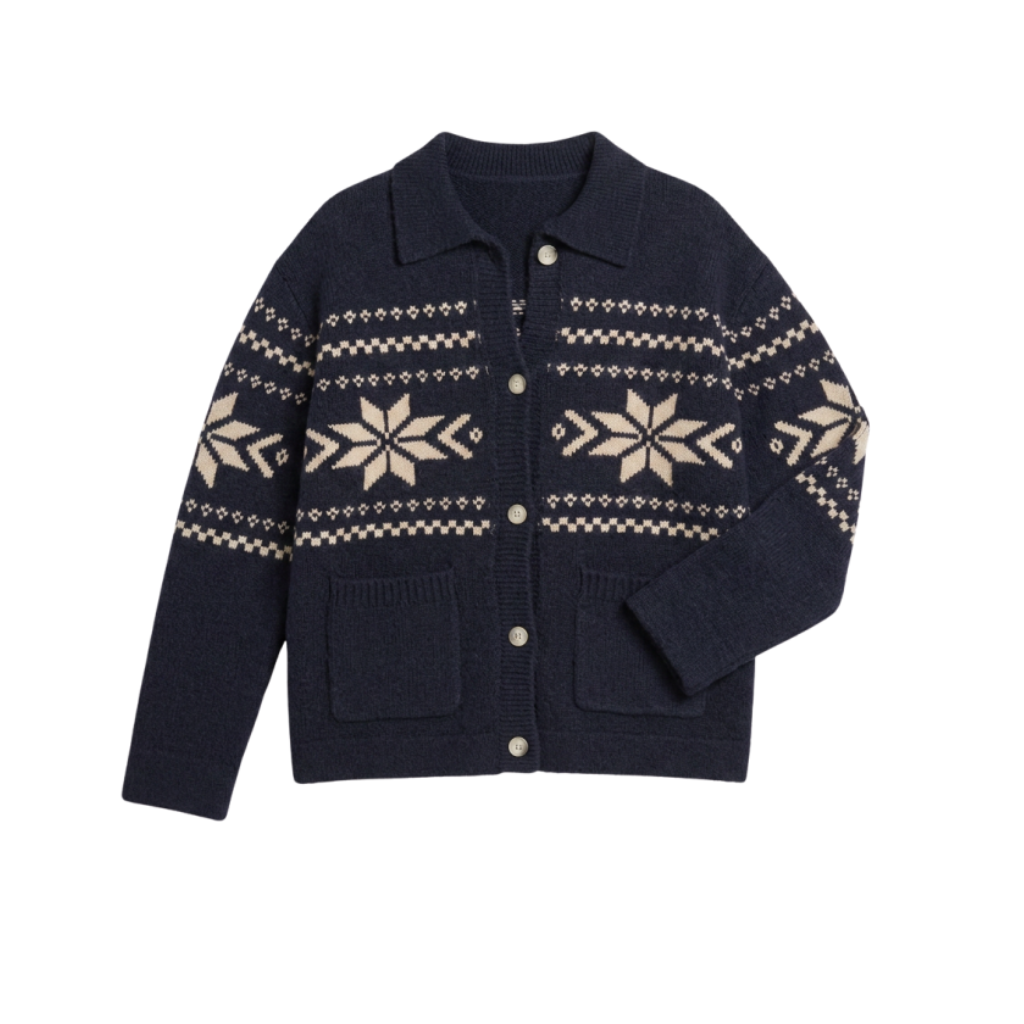 Nordic Snowflake Knit Cardigan