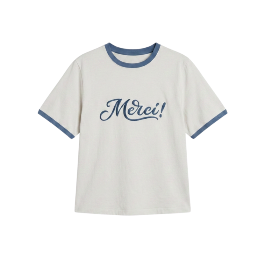 Merci Embroidered T-Shirt