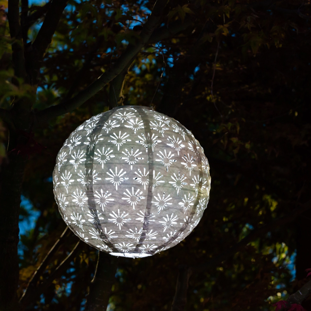 Porcelain Deco Globe Solar Lantern