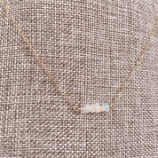 White Opal Bar Necklace