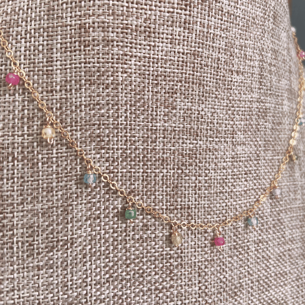 Zircon Multi Tassel Necklace