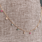 Zircon Multi Tassel Necklace