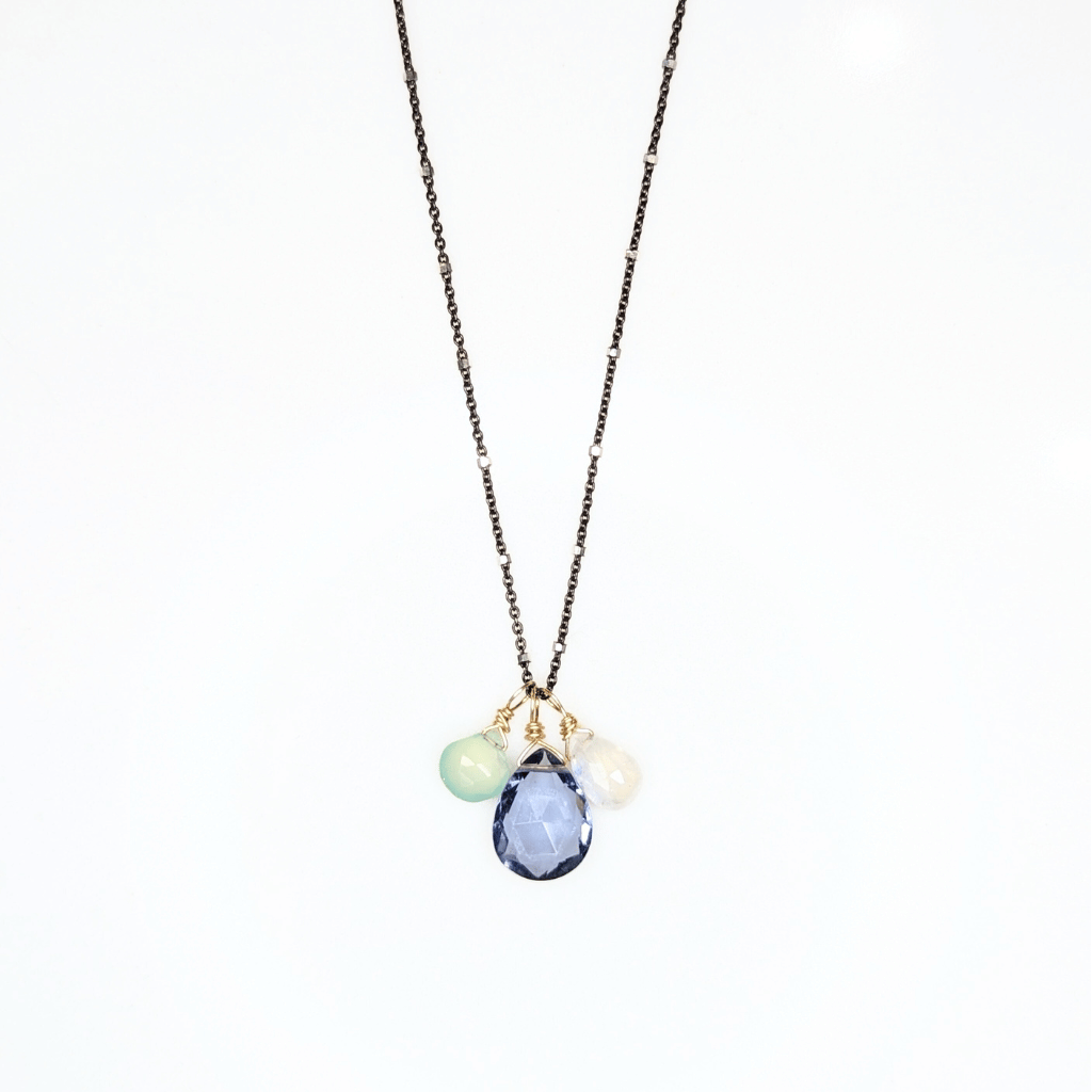 Oxidized Silver Purple Quartz Necklace