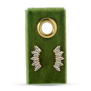 Curved Baguette Stud Earrings