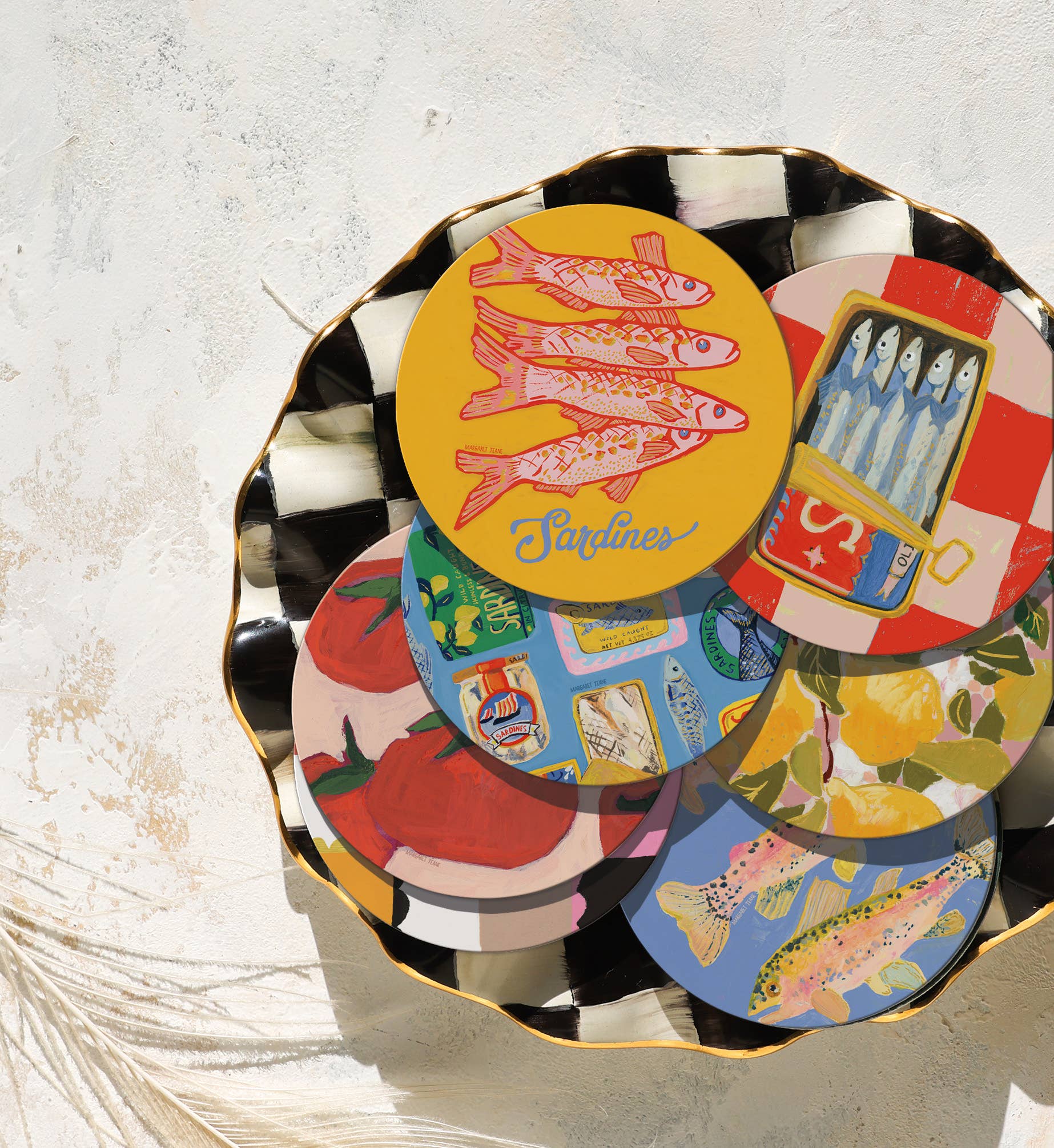 Pink Sardines Coaster