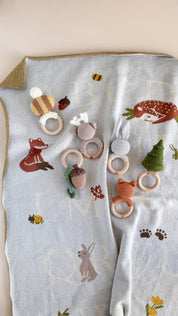 Fox Crochet Teether Rattle