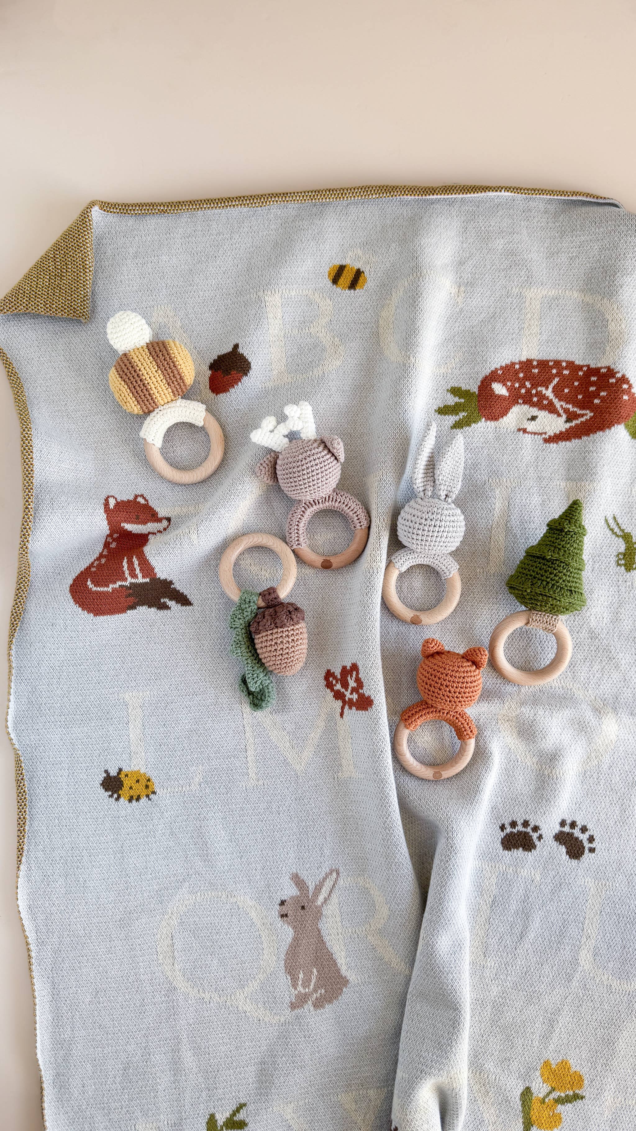 Fox Crochet Teether Rattle