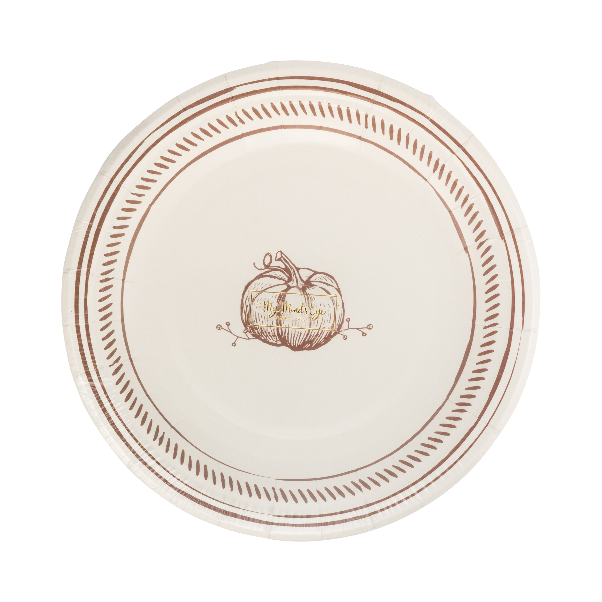 Pumpkin Line Art Paper Plates