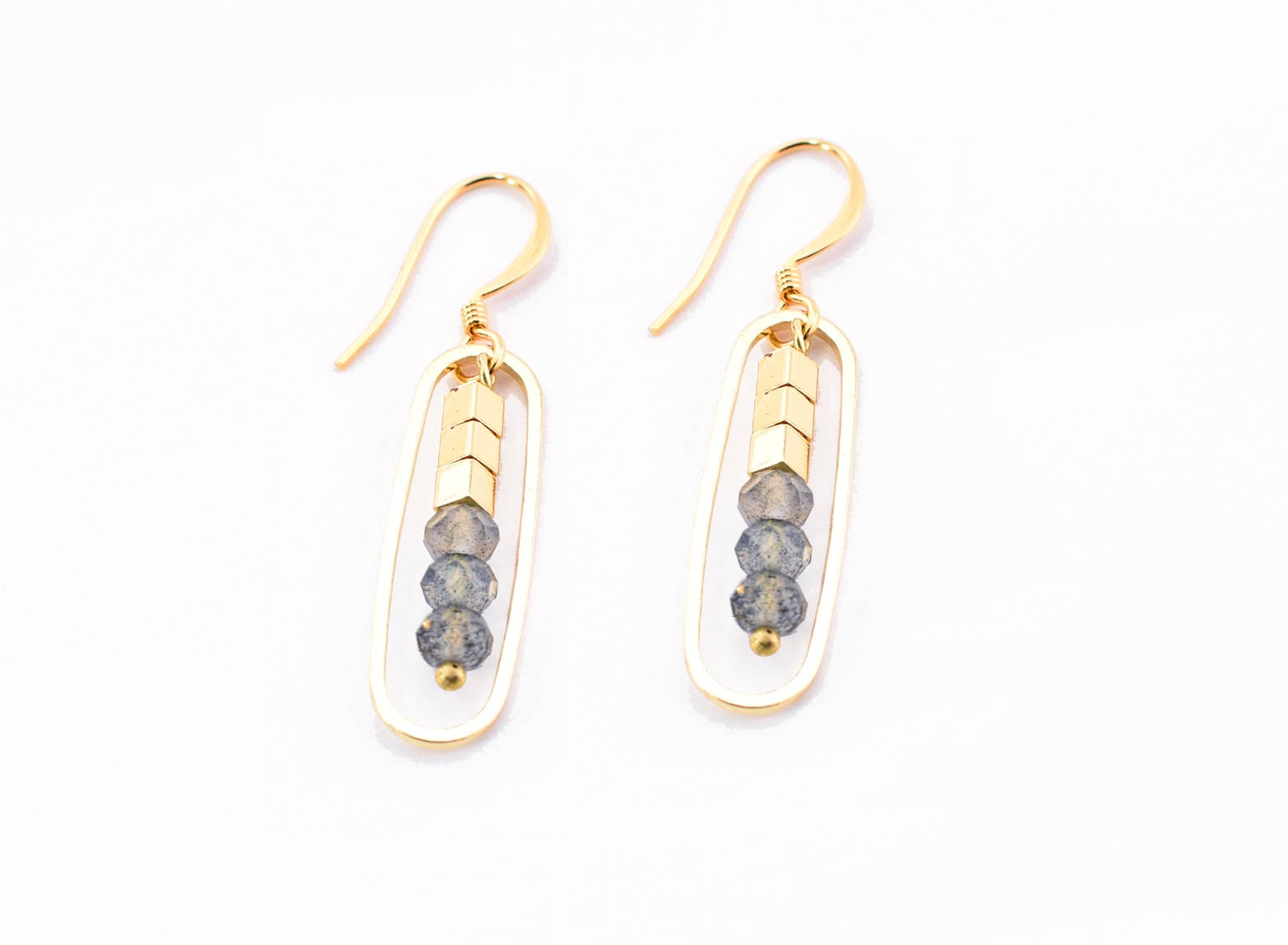 Labradorite Rockford Peapod Drop Earrings