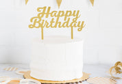 Gold Happy Birthday Cake Topper