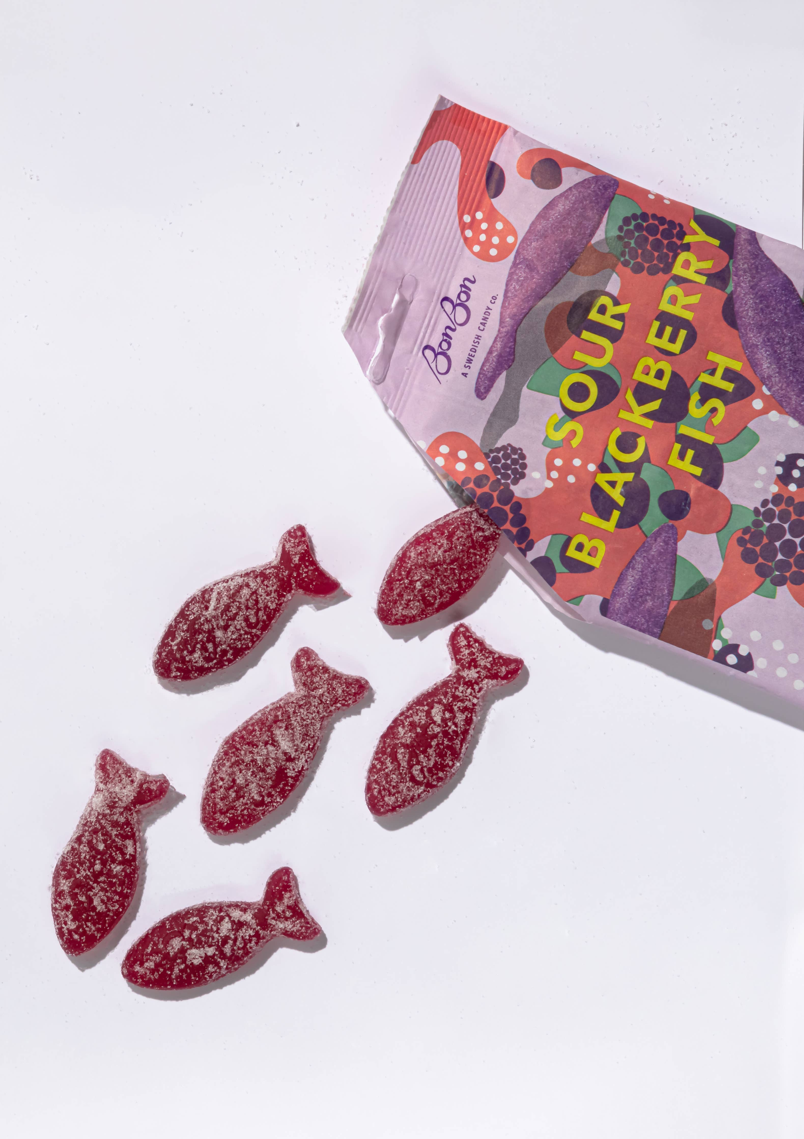 Sour Blackberry Swedish Fish Candy