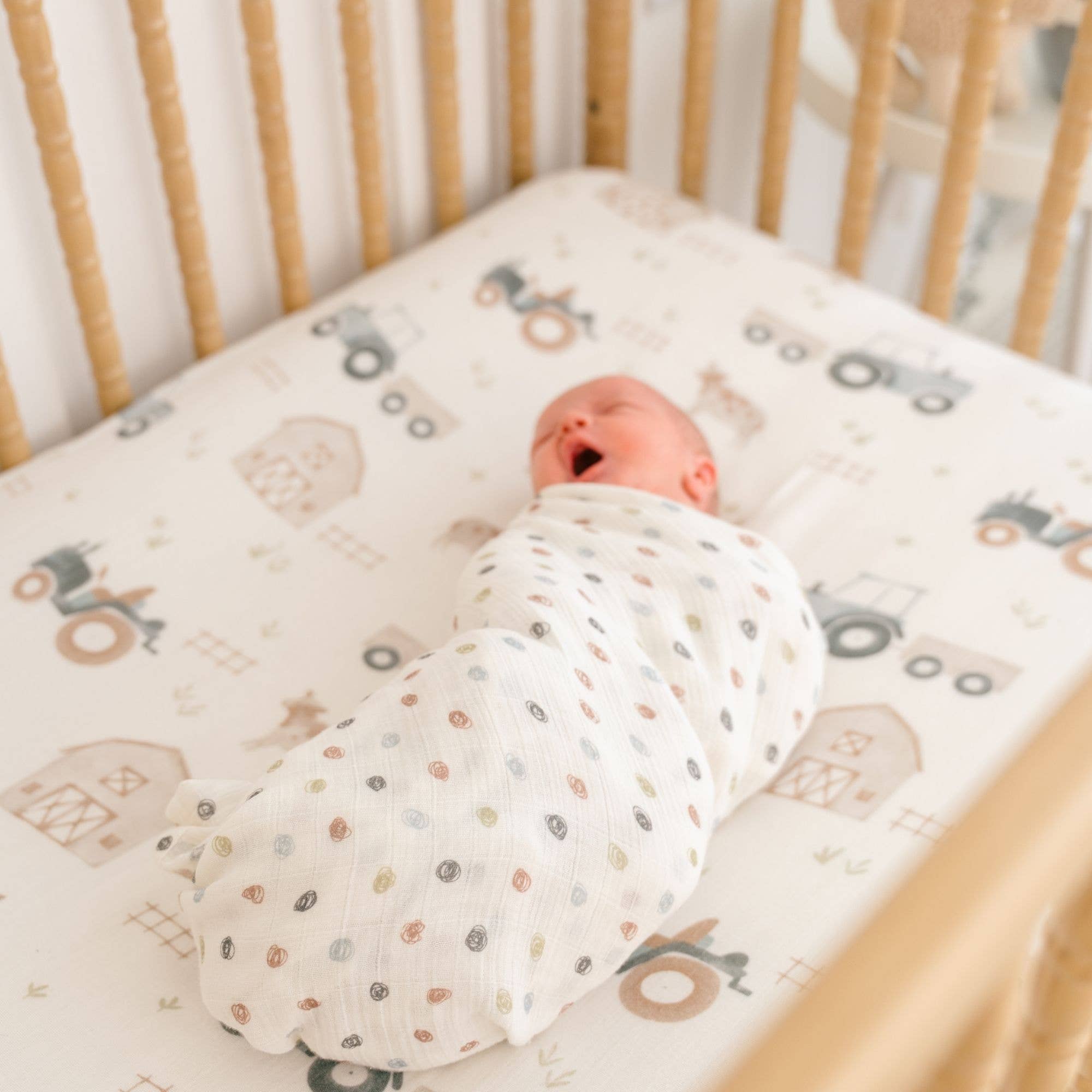 Farmhouse Tractor Muslin Swaddle Set