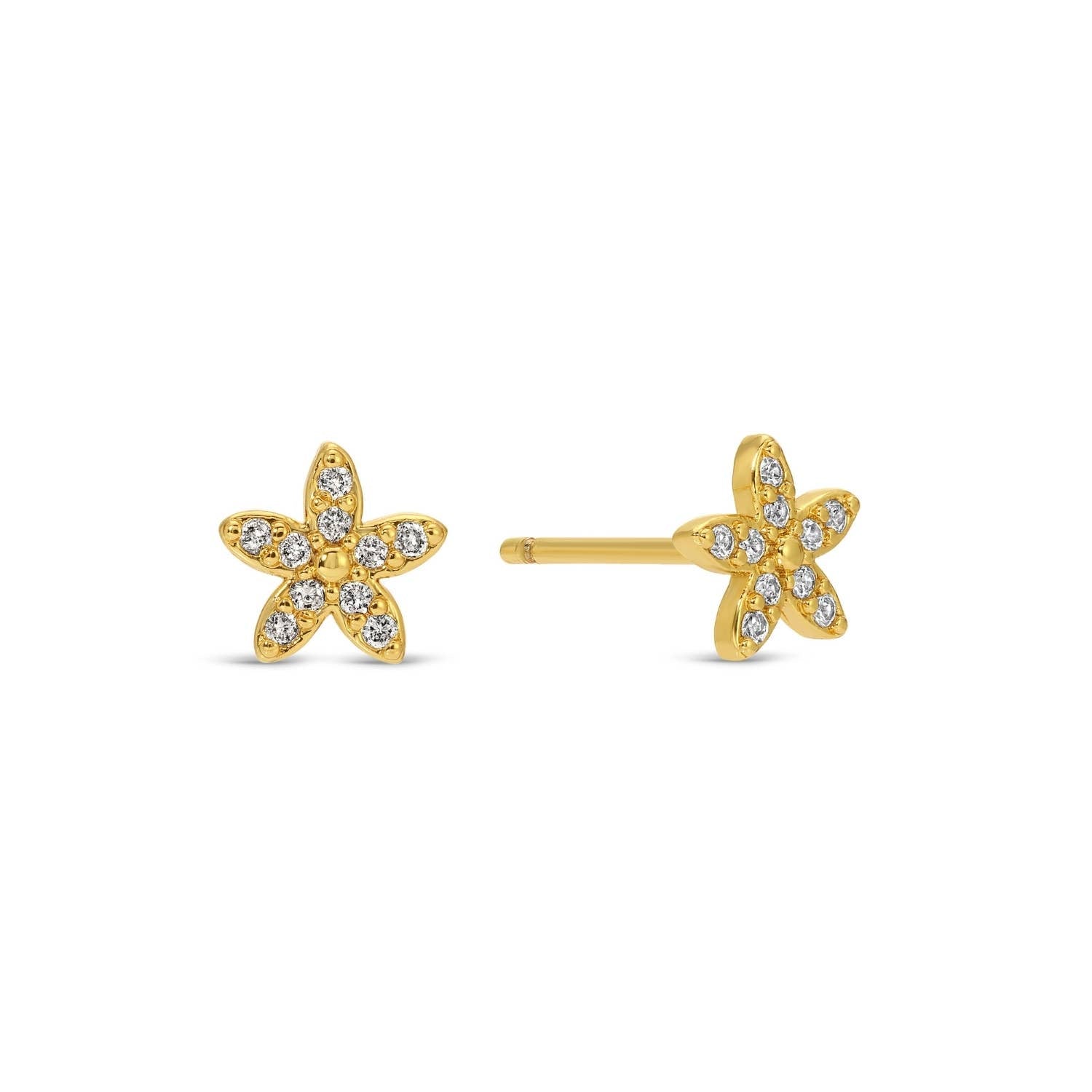 Pavé Flower Stud Earrings