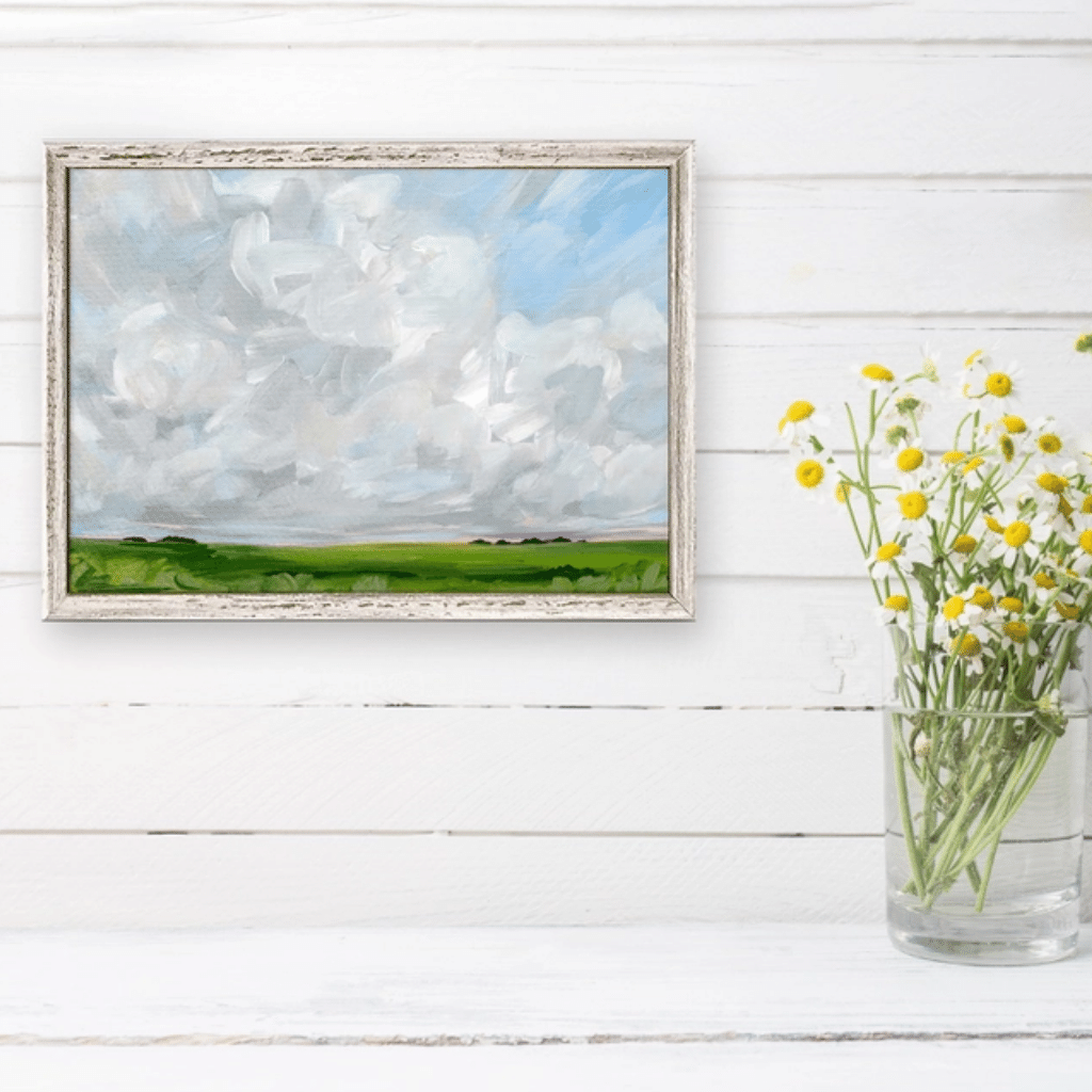 Fields in June Framed Canvas