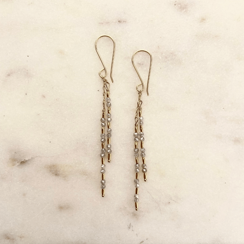 Stacked Foxtail Earrings | Mystic Labradorite