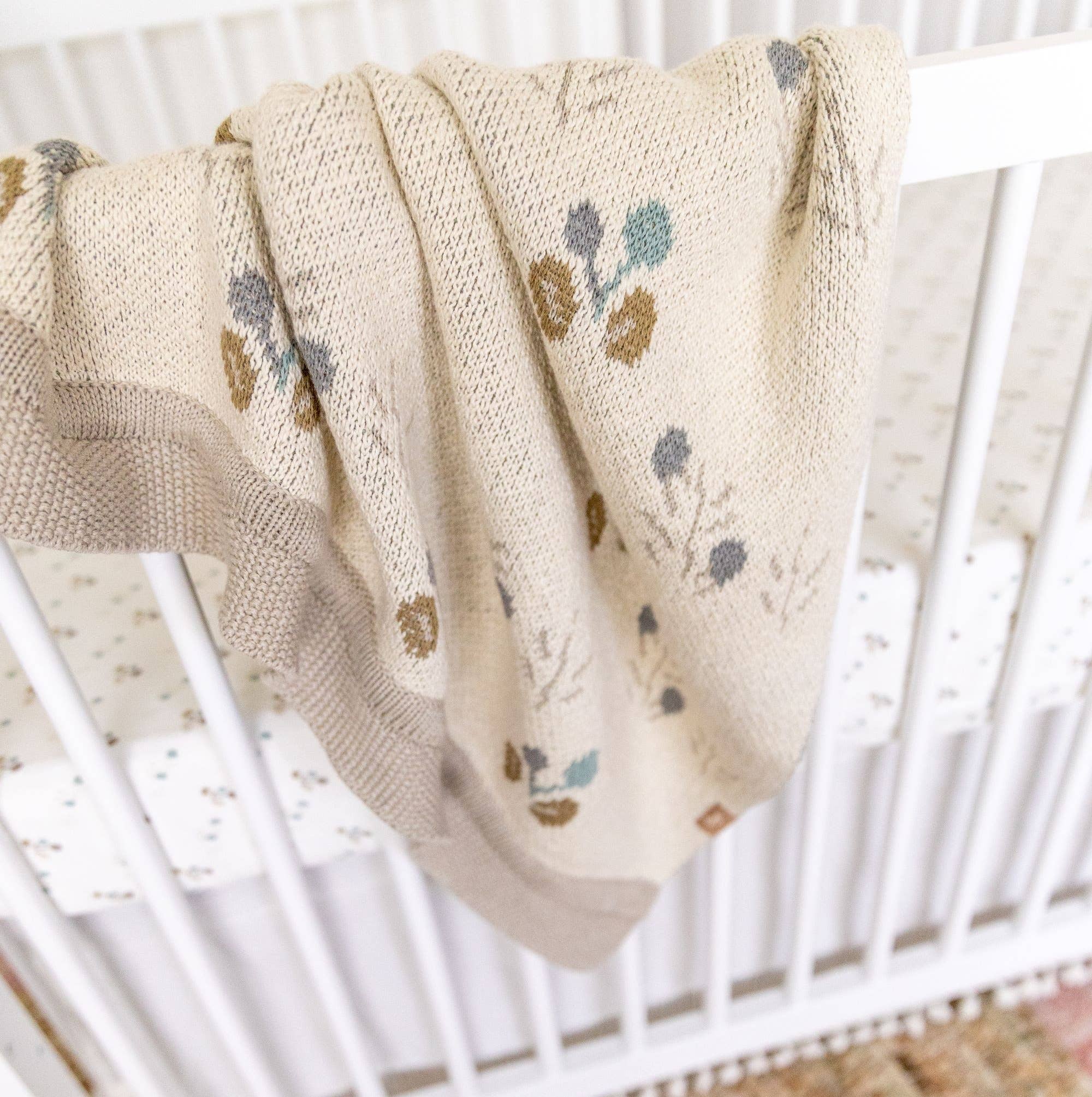 Poppy Organic Cotton Knitted Baby Blanket