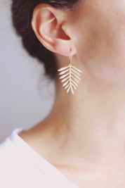Hammered Palm Leaf Earrings