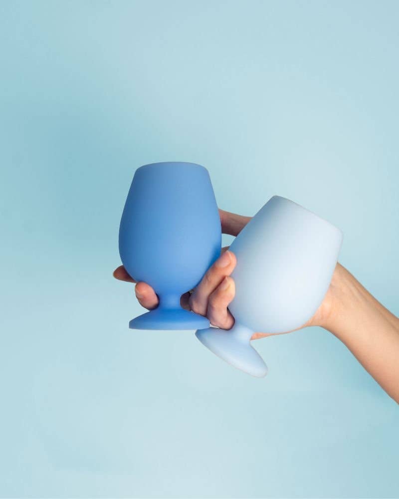 Sky + kingfisher | stemm | silicone unbreakable wine glasses