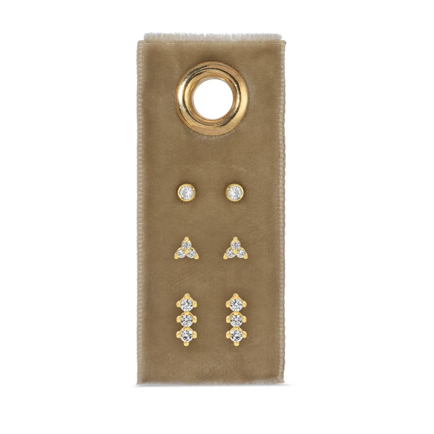 Curated Velvet Stud Earring Set