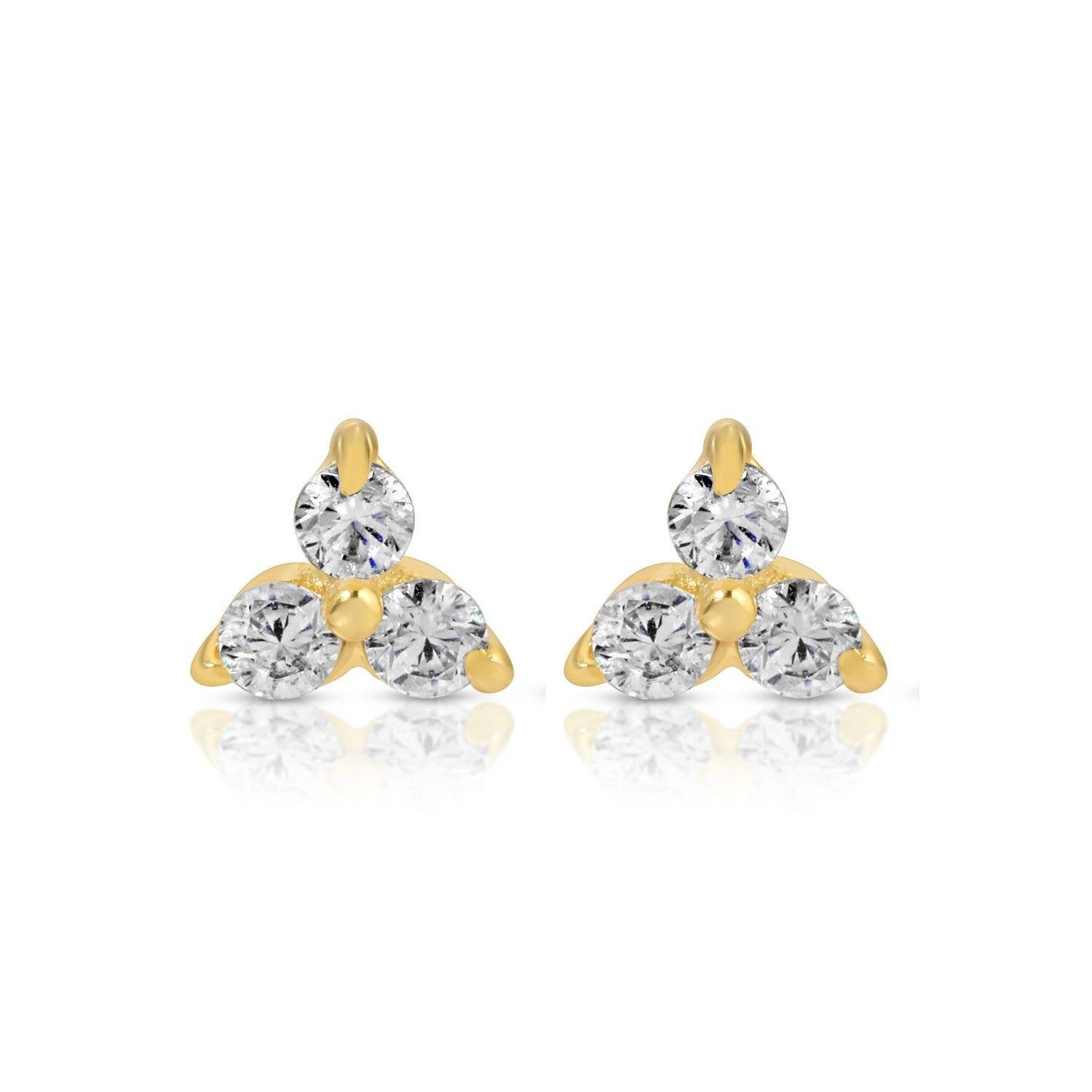 Triple Cluster Stud Earrings