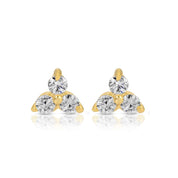 Triple Cluster Stud Earrings