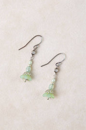 Mint Julep Czech Glass Flower Simple Earrings