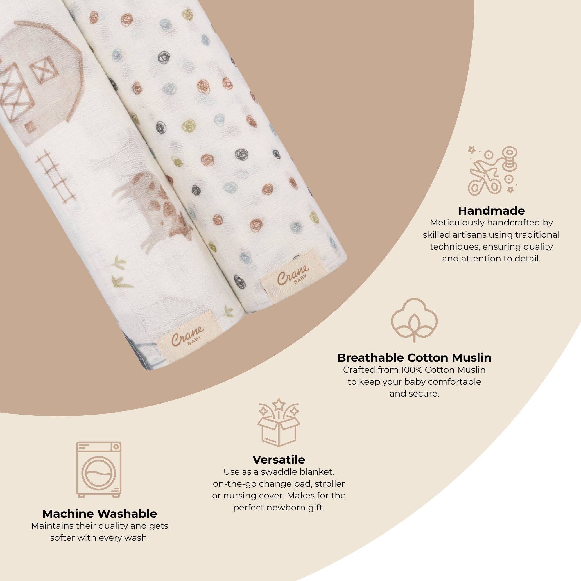 Farmhouse Tractor Muslin Swaddle Set