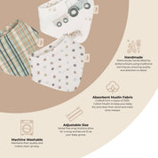 Farmhouse Tractor Muslin Bib Set