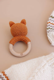 Fox Crochet Teether Rattle