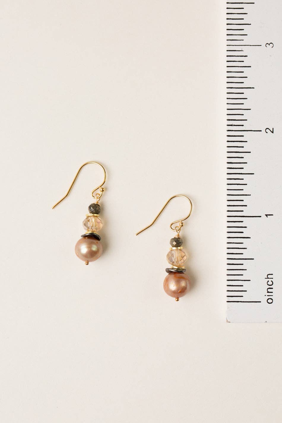 Alchemy Pearl, Crystal, Pyrite Simple Earrings