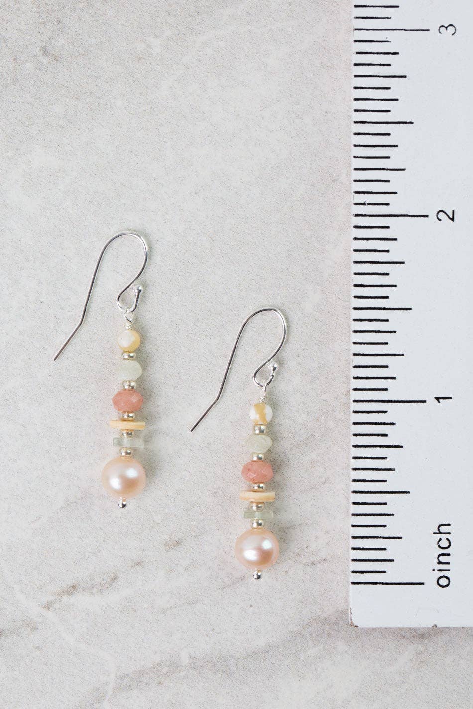 Calming Fleurs Shell, Freshwater Pearl Simple Earrings