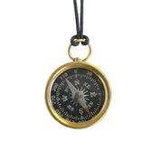 Polished Brass Mini Compass Necklace