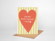 Big Red Heart Happy Anniversary Card