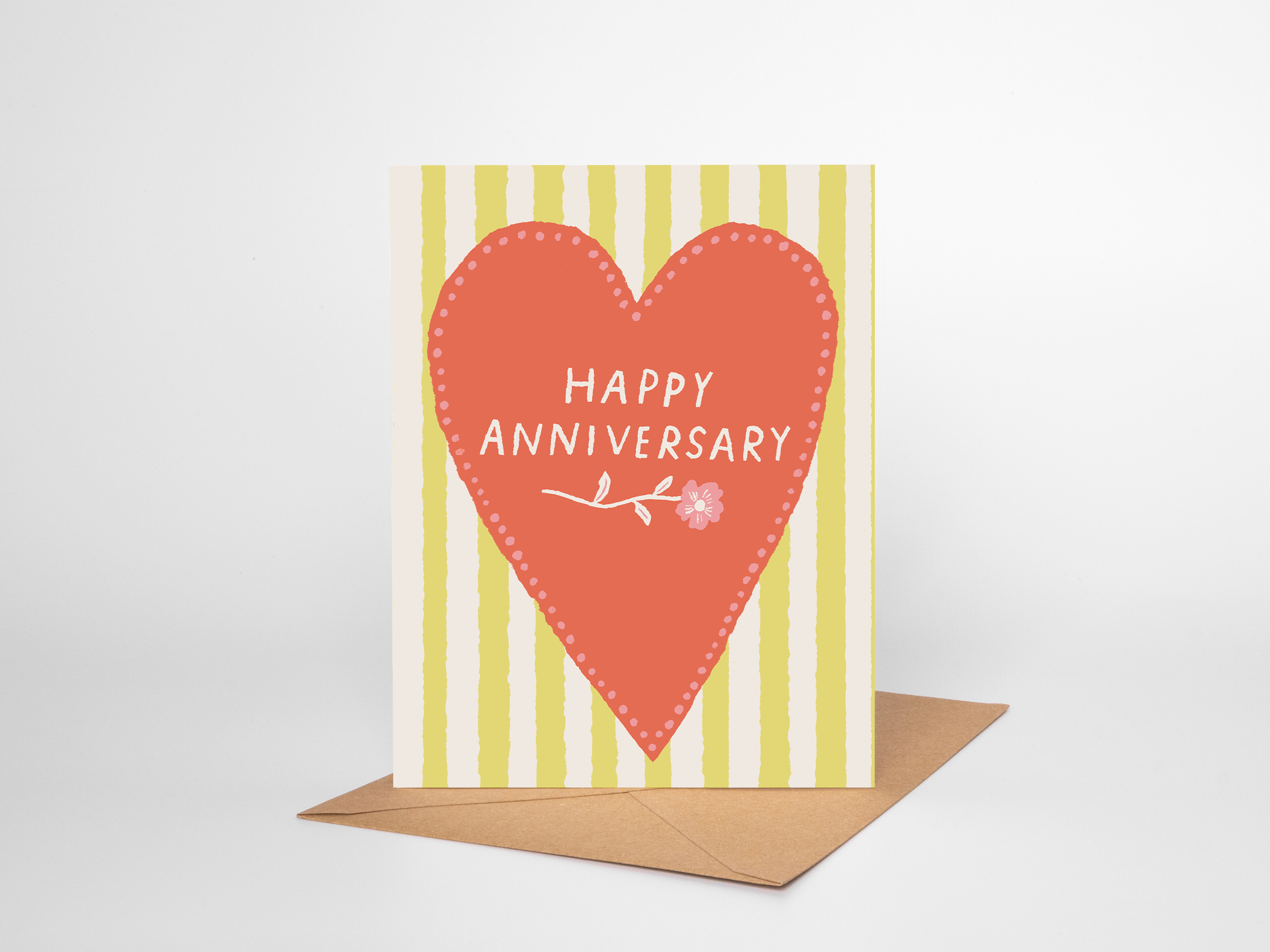 Big Red Heart Happy Anniversary Card