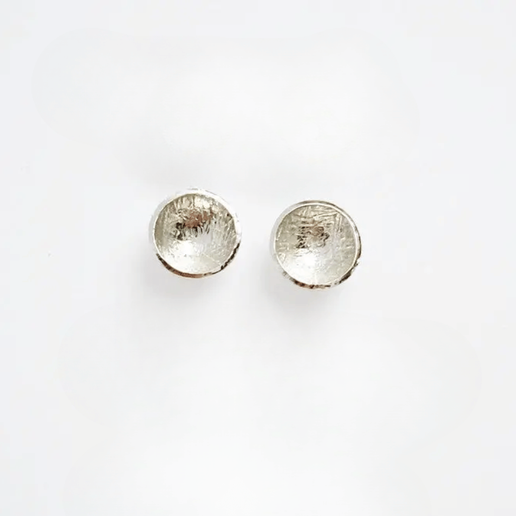 Silver Mini Cup Stud Earrings