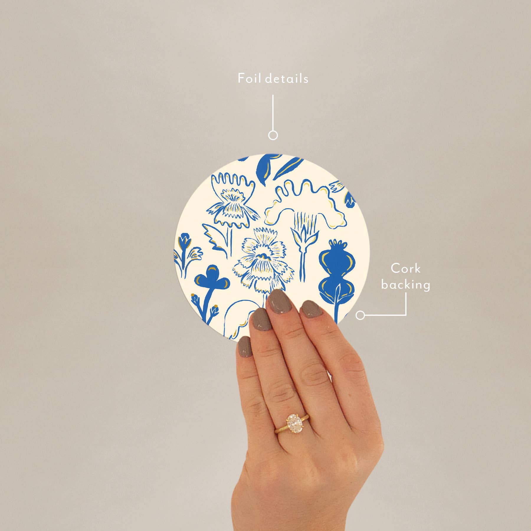 Blue Flowers Seedlings Coaster