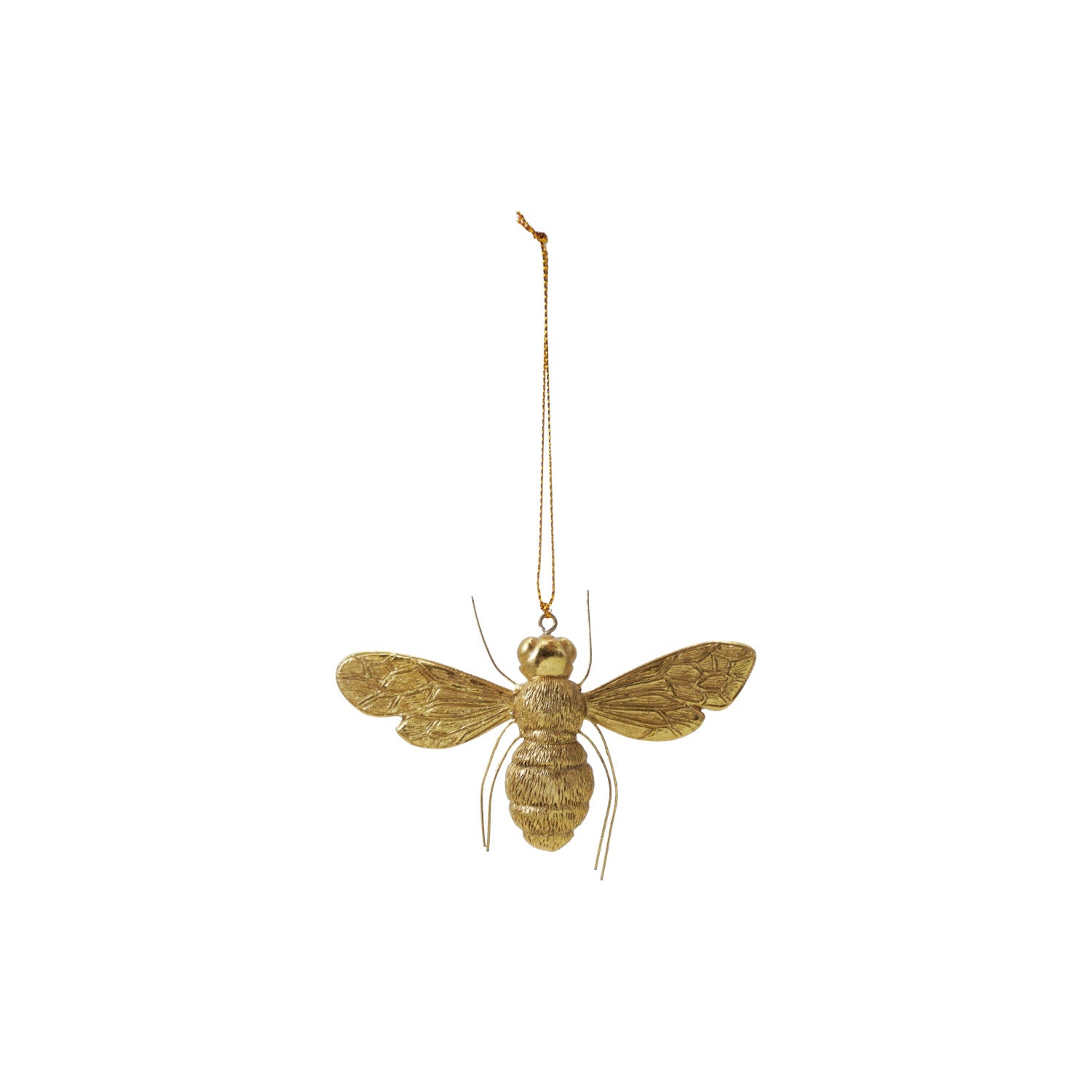 4"H Resin Bee Ornament with Wire Legs, Gold Finish
